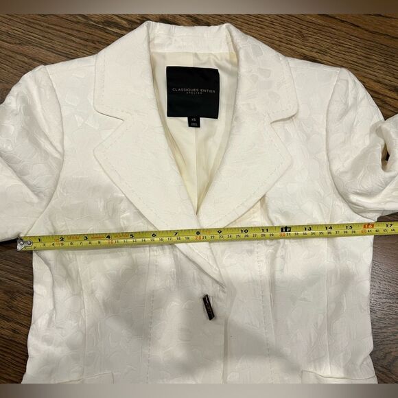 NWOT Classiques Entier Atelier Women’s Tailored White Blazer 3/4 Sleeve XS - Picture 6 of 10